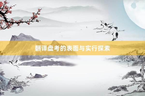 翻译盘考的表面与实行探索